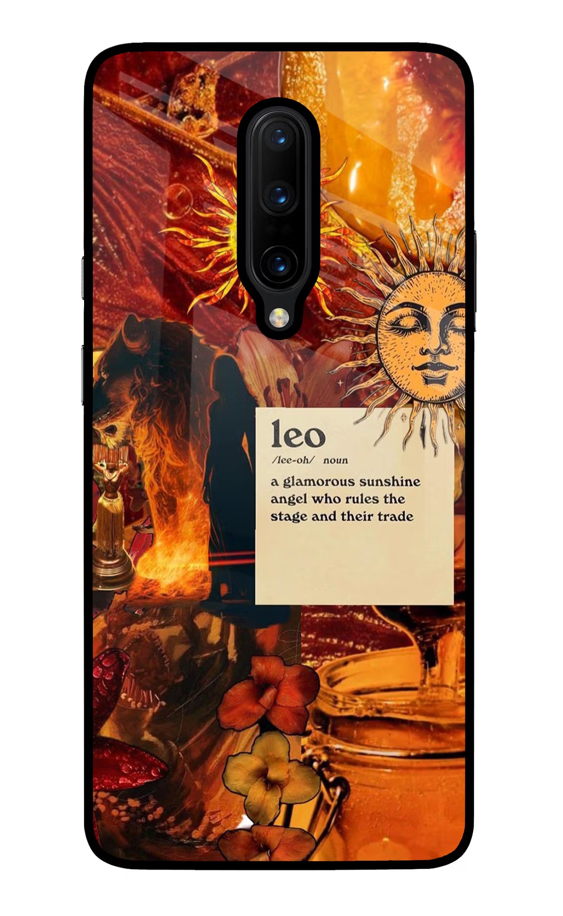 Leo Zodiac Oneplus 7 Pro Glass Case Back Cover by Casekaro