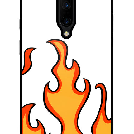 Fired Up – White Oneplus 7 Pro Glass Case