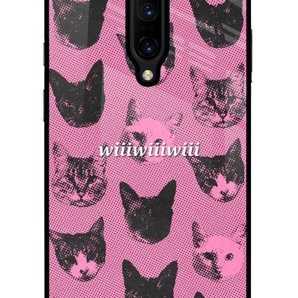 Pink Cats Oneplus 7 Pro Glass Case