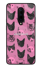 Pink Cats Oneplus 7 Pro Glass Case