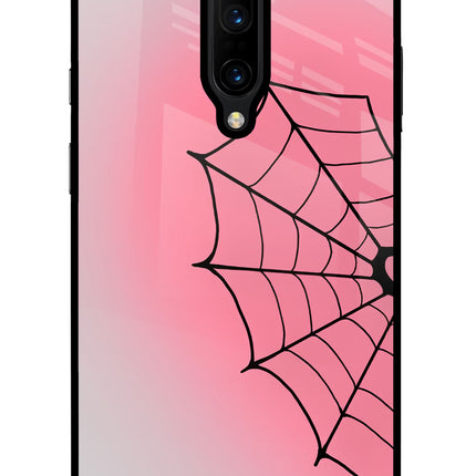 Pink Web Oneplus 7 Pro Glass Case