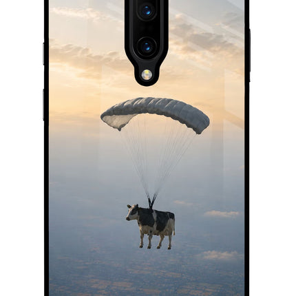 Skydiving Cow Oneplus 7 Pro Glass Case