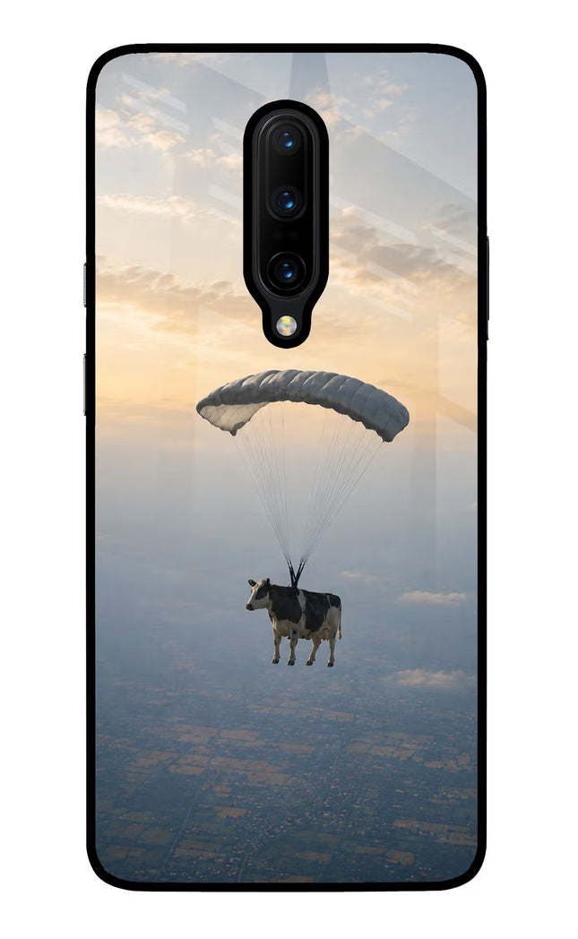 Skydiving Cow Oneplus 7 Pro Glass Case