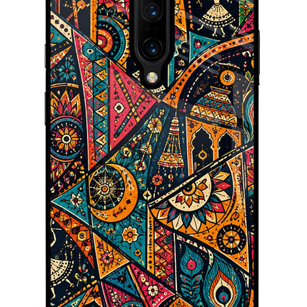 Folk Print Oneplus 7 Pro Glass Case