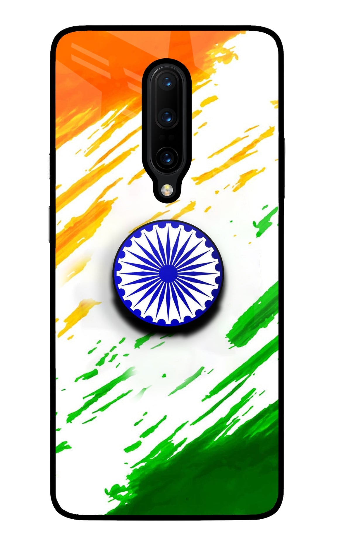 Indian Flag Ashoka Chakra Oneplus 7 Pro Glass Case