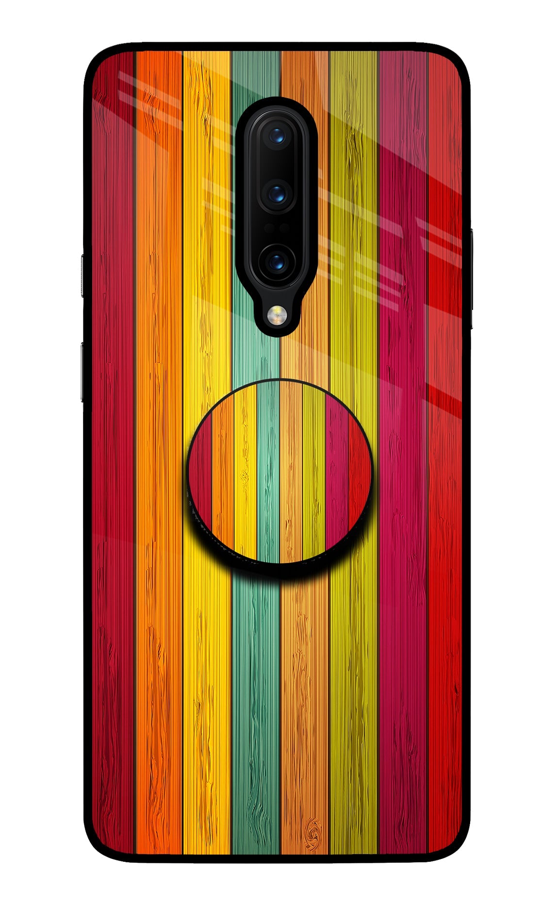 Multicolor Wooden Oneplus 7 Pro Pop Case