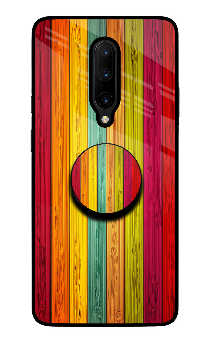 Multicolor Wooden Oneplus 7 Pro Pop Case, Glass case