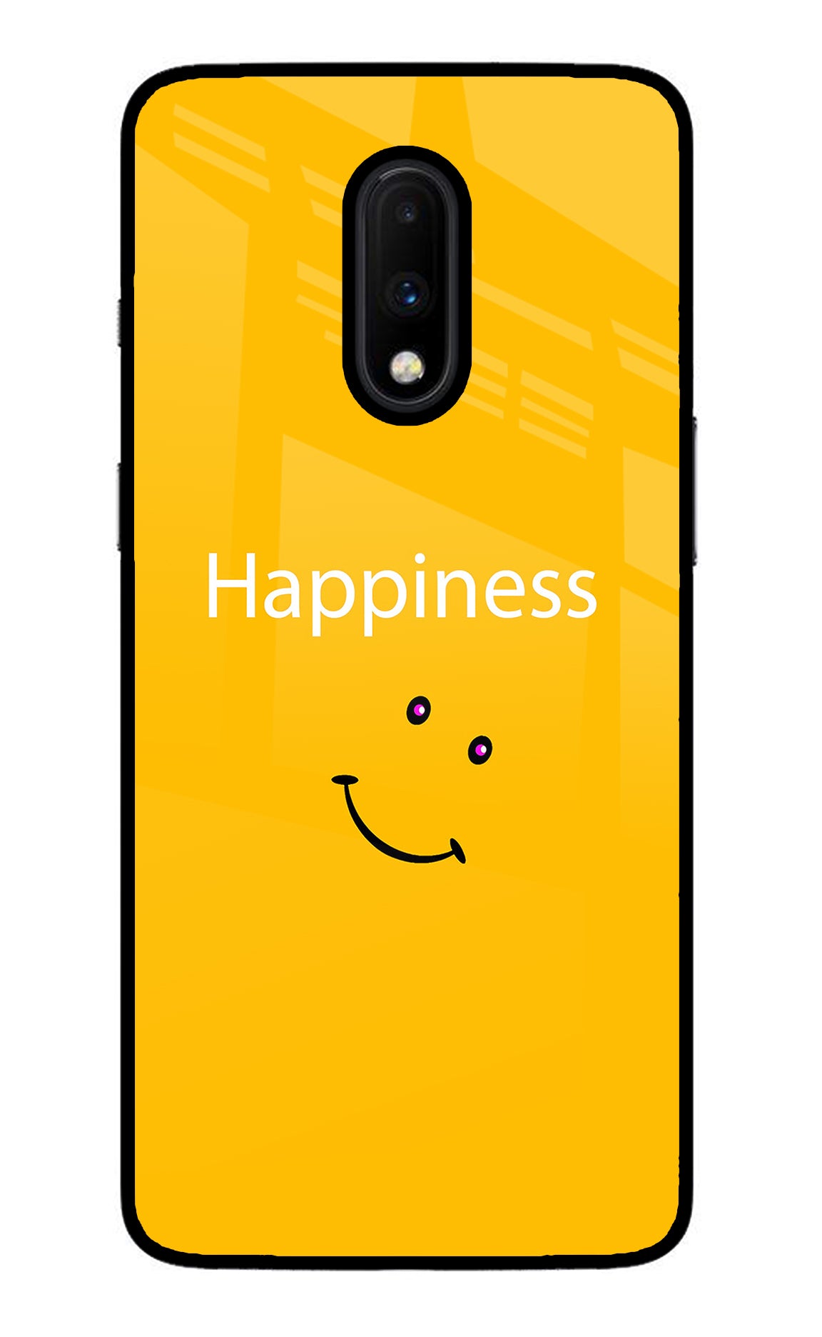 Happiness With Smiley Oneplus 7 Glass Case
