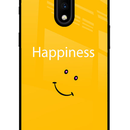 Happiness With Smiley Oneplus 7 Glass Case