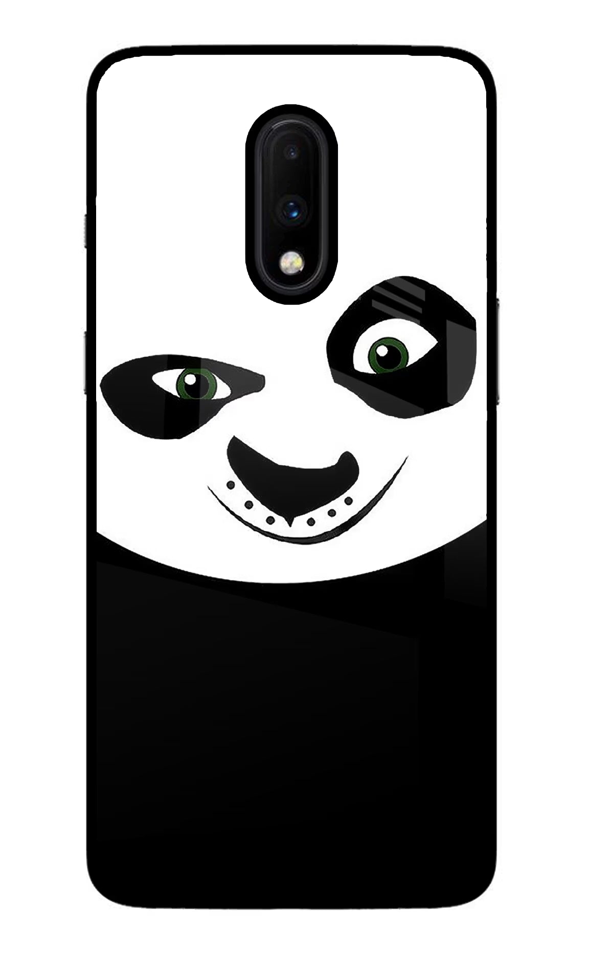 Panda Oneplus 7 Glass Case Back Cover by Casekaro