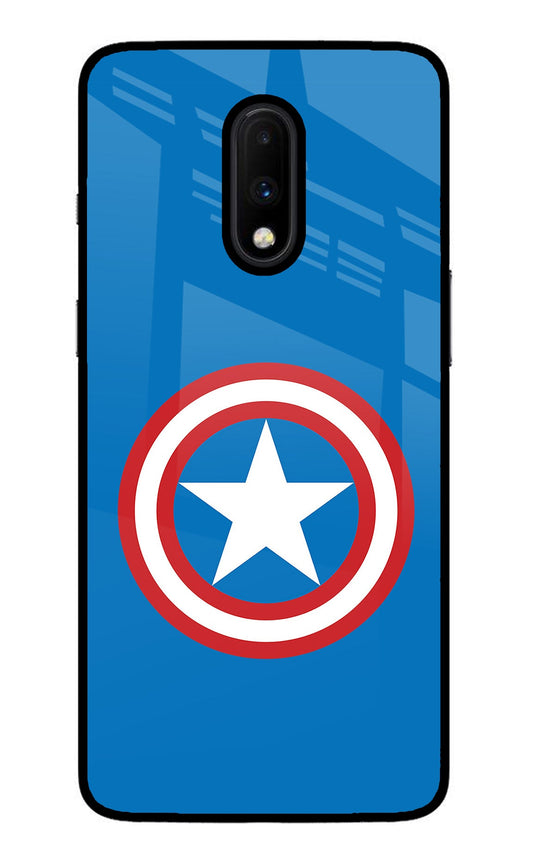 Captain America Logo Oneplus 7 Glass Case