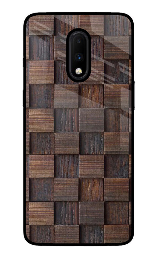 Wooden Cube Design Oneplus 7 Glass Case