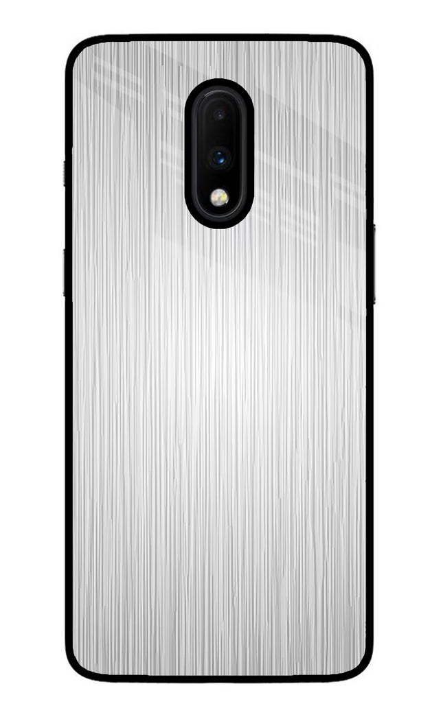 Wooden Grey Texture Oneplus 7 Glass Case Back Cover by Casekaro