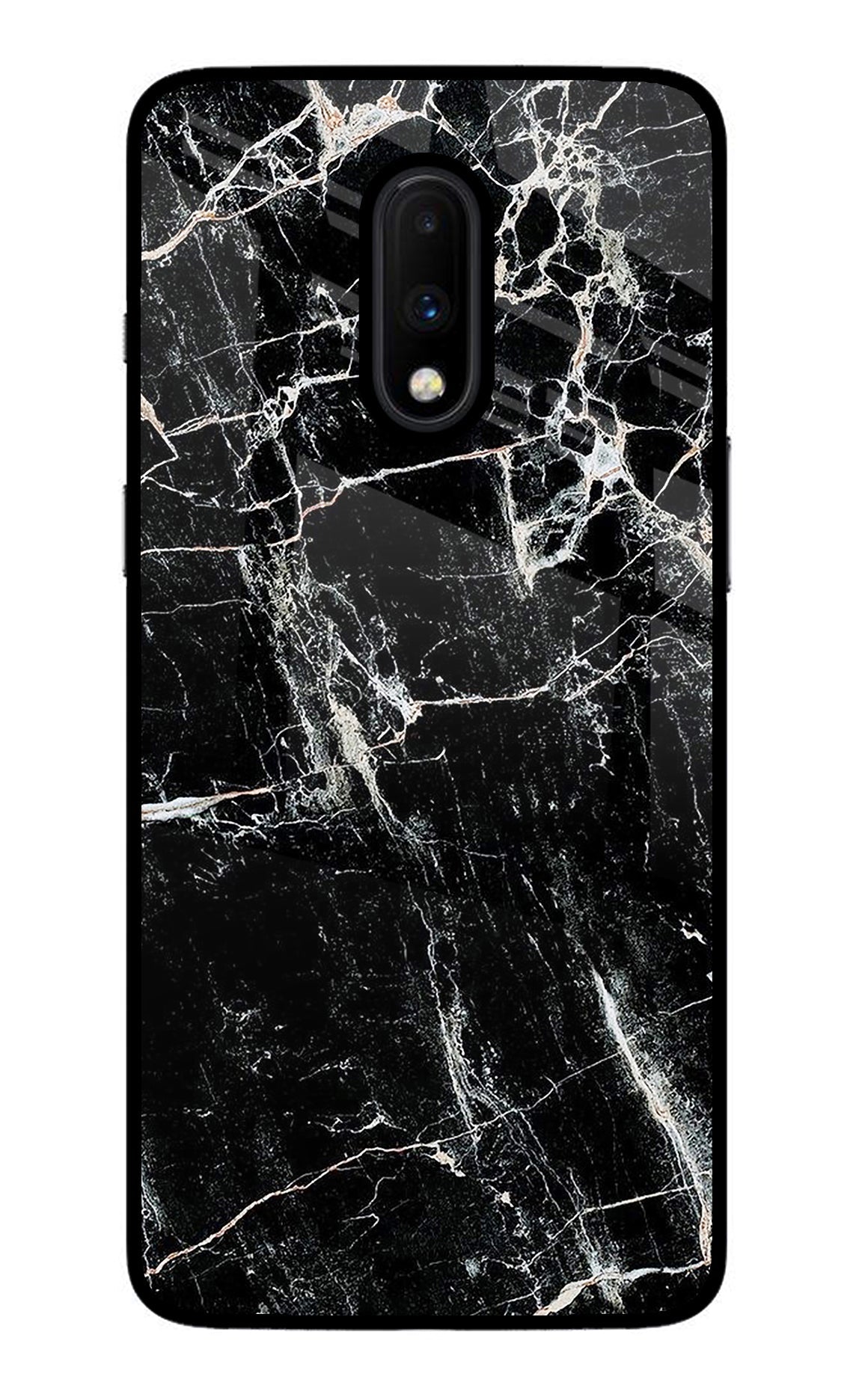 Black Marble Texture Oneplus 7 Glass Case