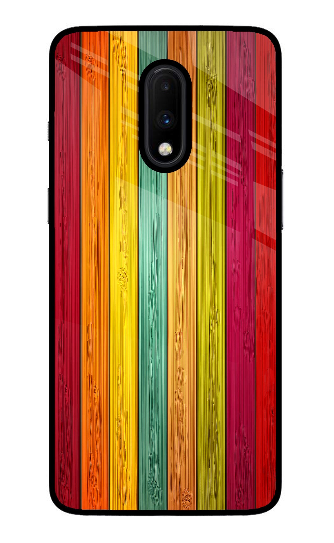 Multicolor Wooden Oneplus 7 Back Cover