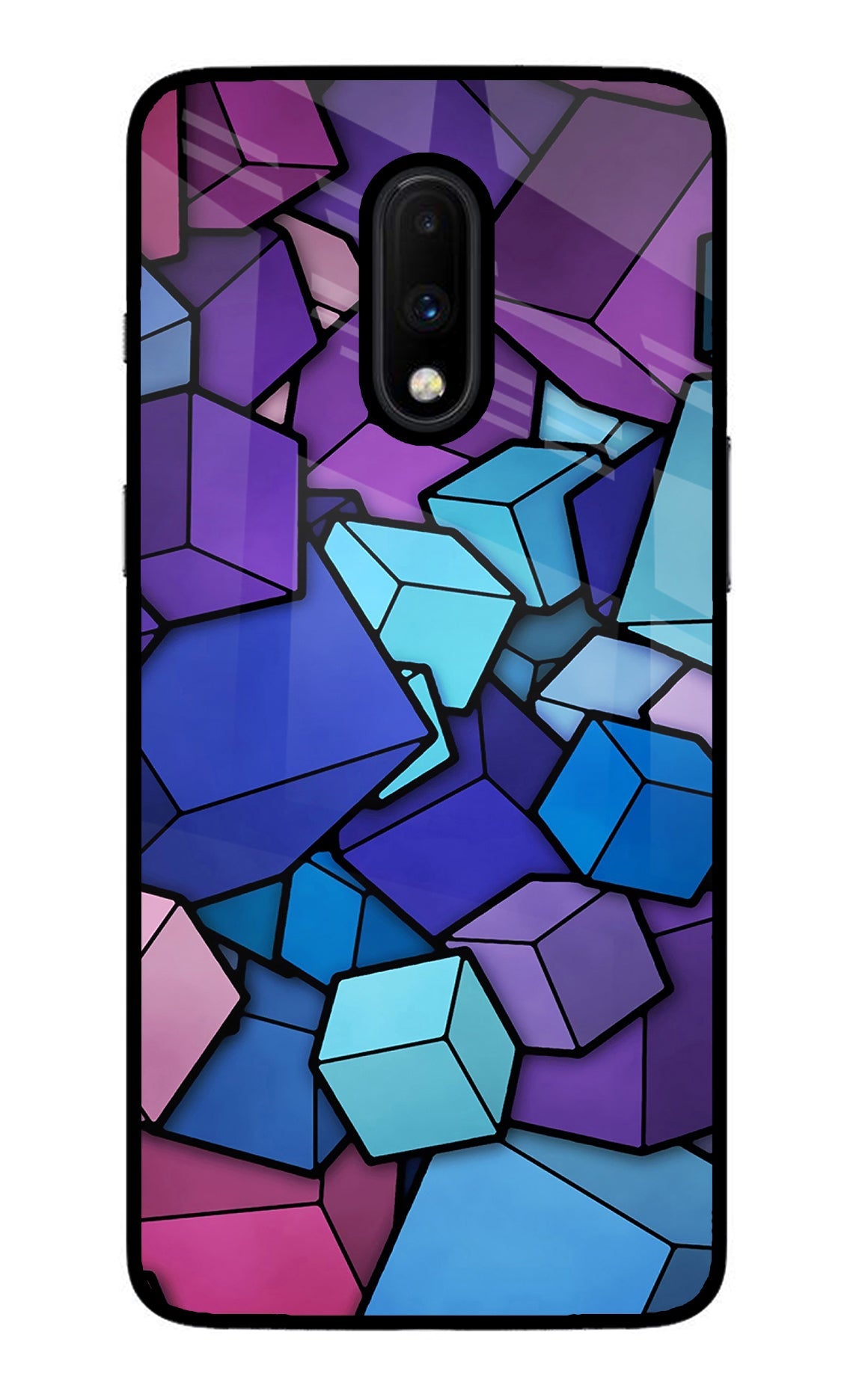 Cubic Abstract Oneplus 7 Glass Case