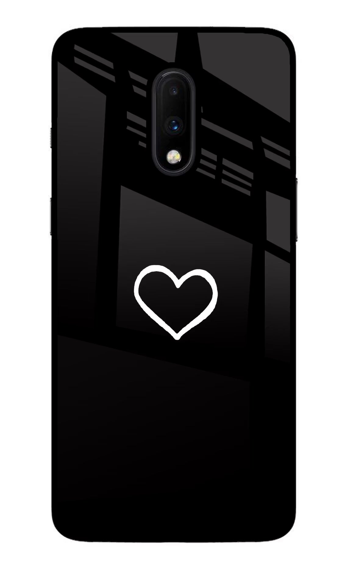 Heart Oneplus 7 Glass Case Back Cover by Casekaro