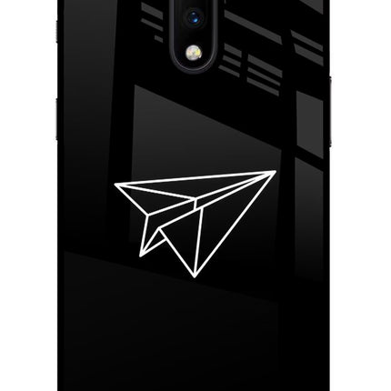 Paper Plane White Oneplus 7 Glass Case