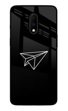 Paper Plane White Oneplus 7 Glass Case
