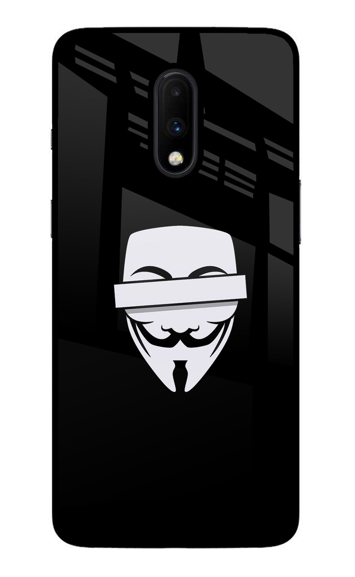 Anonymous Face Oneplus 7 Glass Case