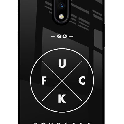 Go Fuck Yourself Oneplus 7 Glass Case Back Cover by Casekaro