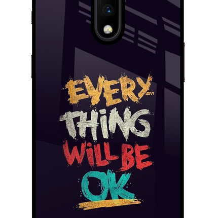 Everything Will Be Ok Oneplus 7 Glass Case Back Cover by Casekaro