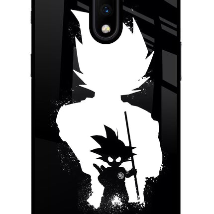 Goku Shadow Oneplus 7 Glass Case Back Cover by Casekaro