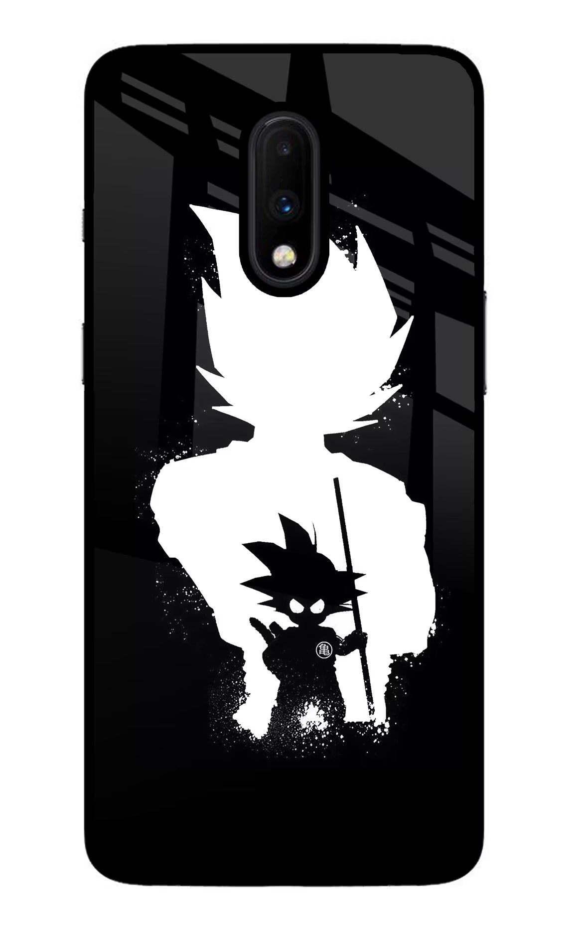 Goku Shadow Oneplus 7 Glass Case Back Cover by Casekaro