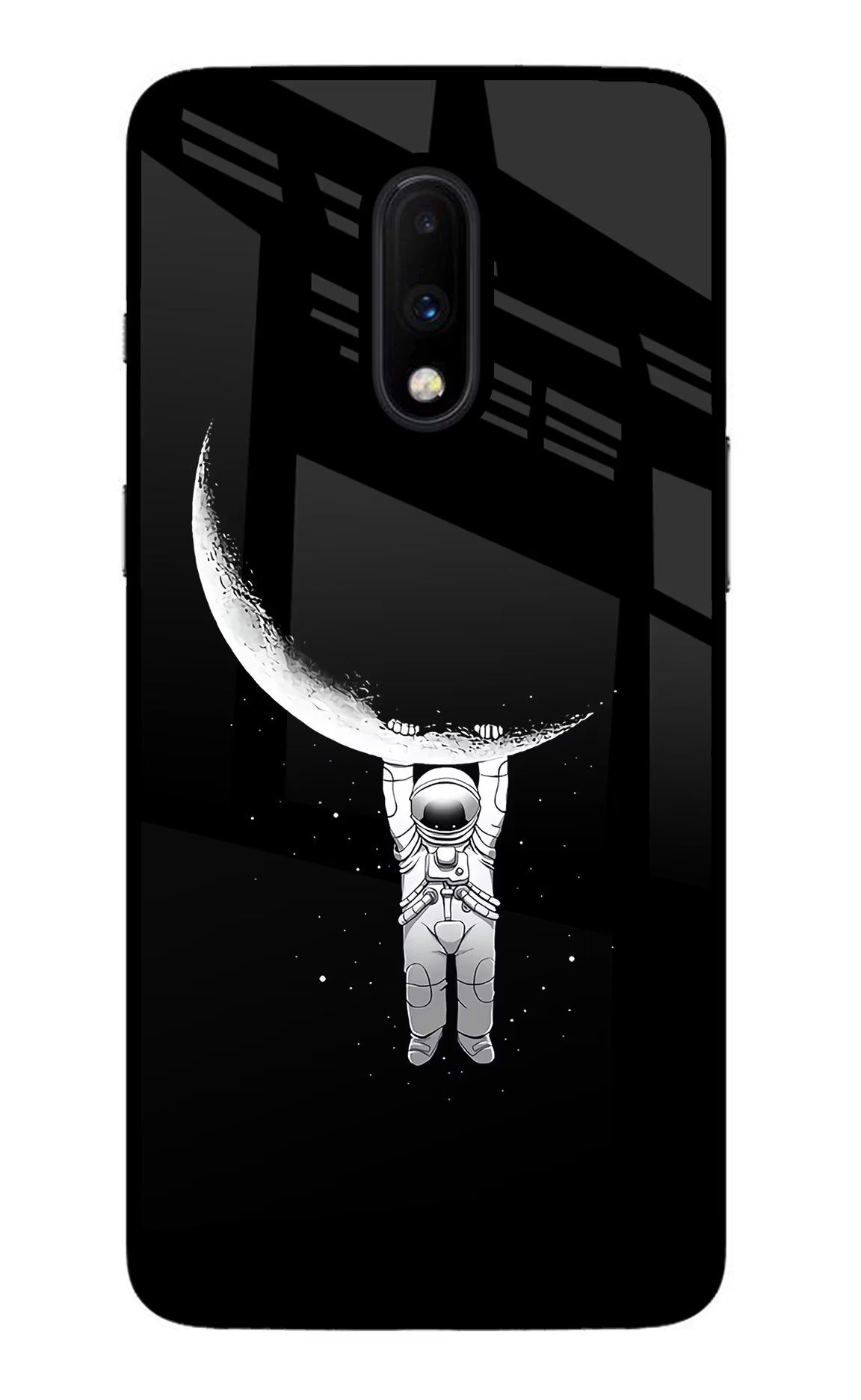 Moon Space Oneplus 7 Glass Case Back Cover by Casekaro