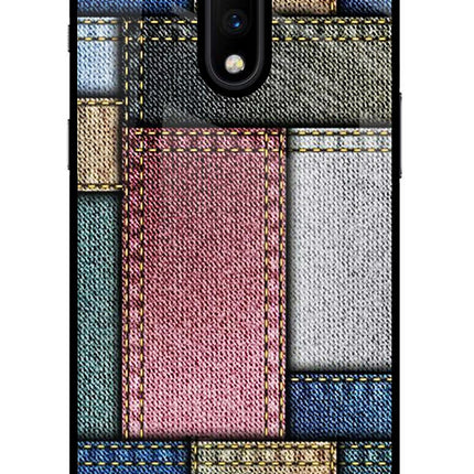 Multicolor Jeans Oneplus 7 Glass Case