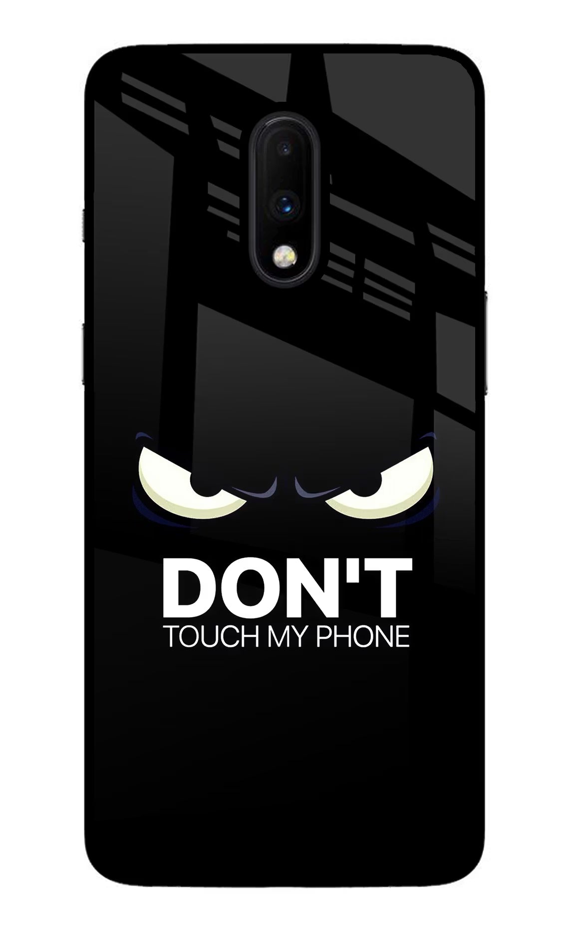 Don'T Touch My Phone Oneplus 7 Glass Case Back Cover by Casekaro