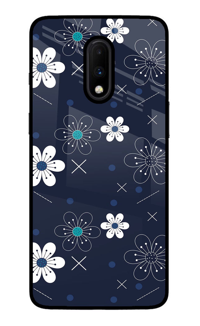 Flowers Oneplus 7 Glass Case Back Cover by Casekaro