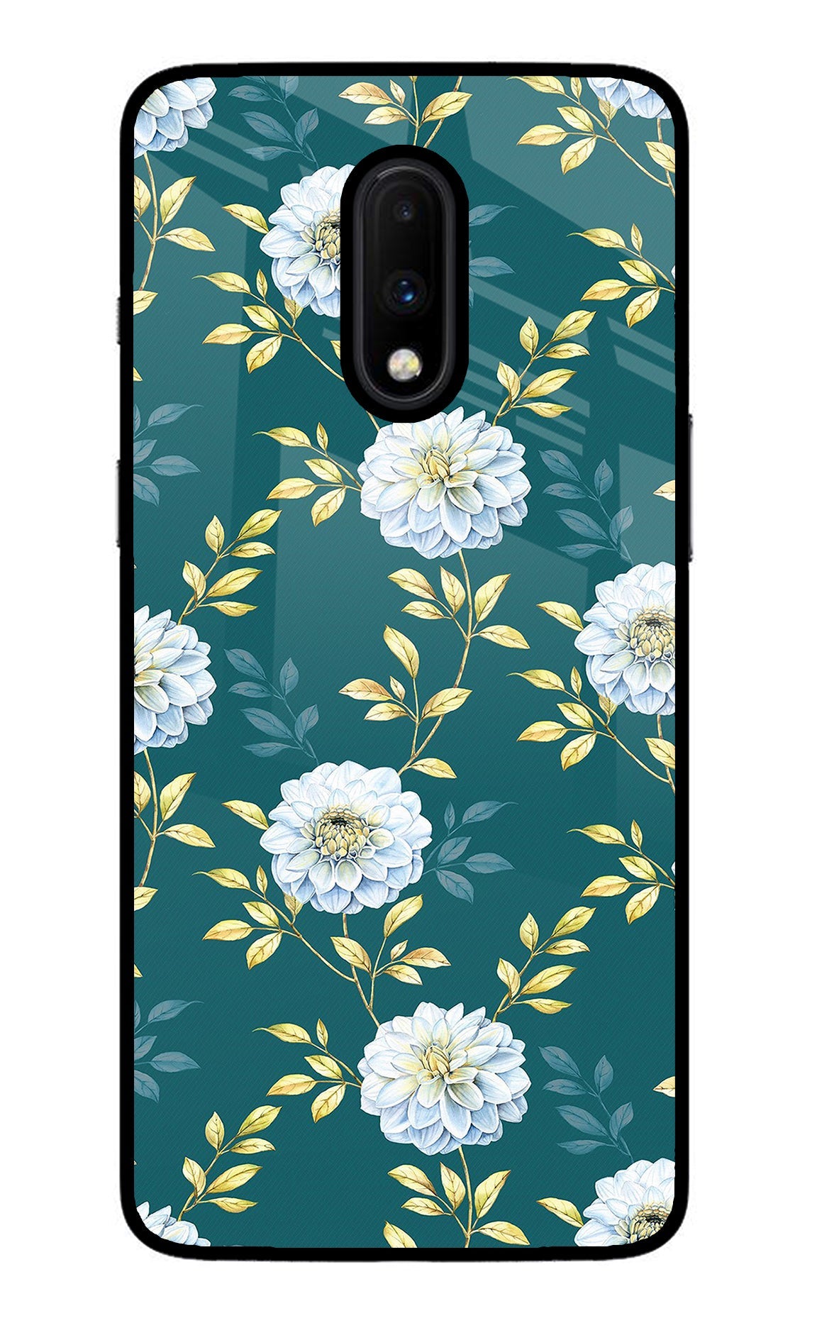 Flowers Oneplus 7 Glass Case