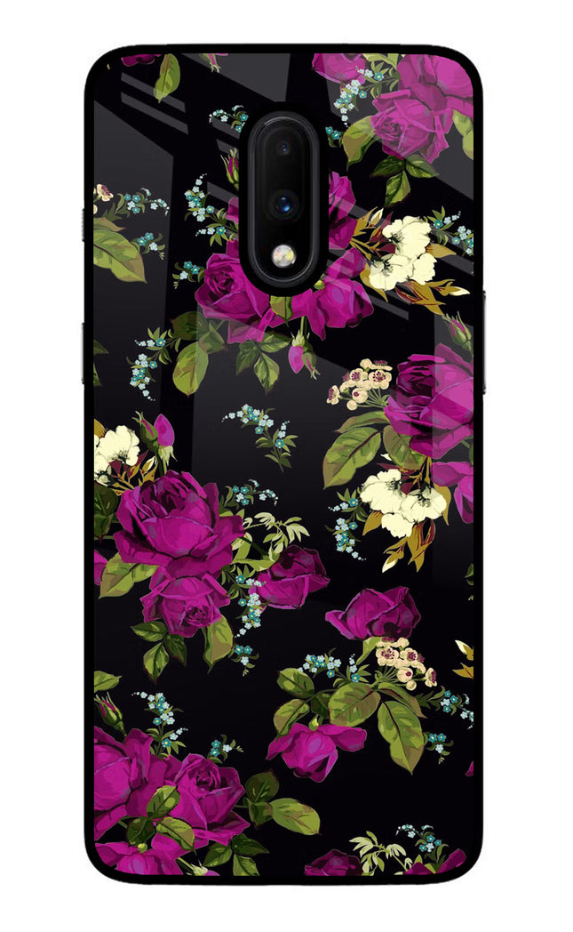 Flowers Oneplus 7 Glass Case Back Cover by Casekaro