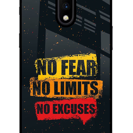 No Fear No Limits No Excuse Oneplus 7 Glass Case