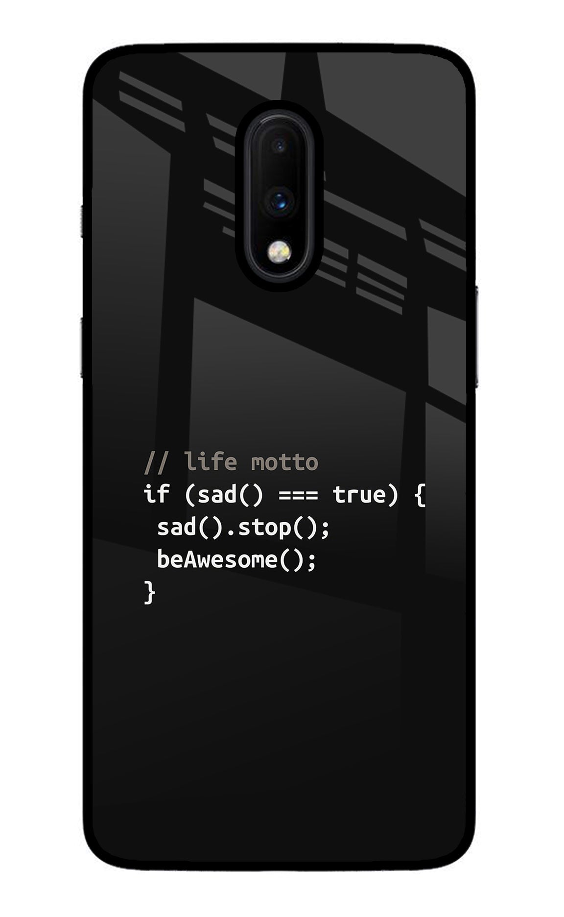 Life Motto Code Oneplus 7 Back Cover