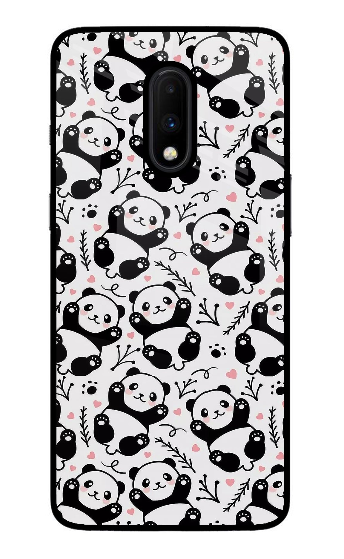 Cute Panda Oneplus 7 Glass Case