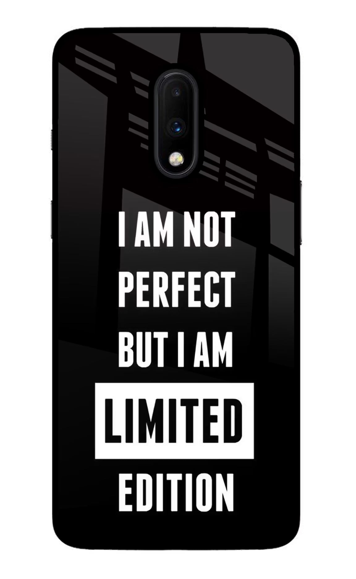 I Am Not Perfect But I Am Limited Edition Oneplus 7 Glass Case Back Cover by Casekaro