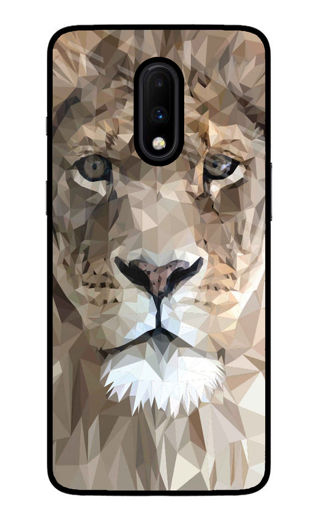 Lion Art Oneplus 7 Glass Case Back Cover by Casekaro