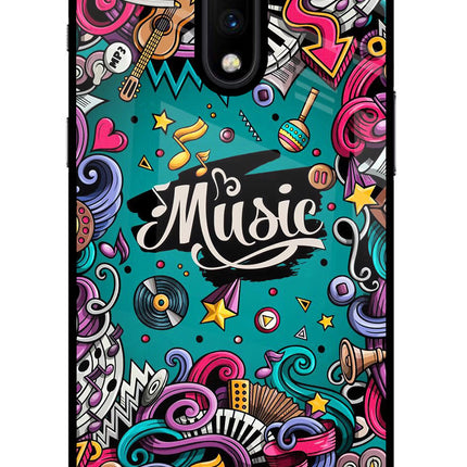 Music Graffiti Oneplus 7 Glass Case