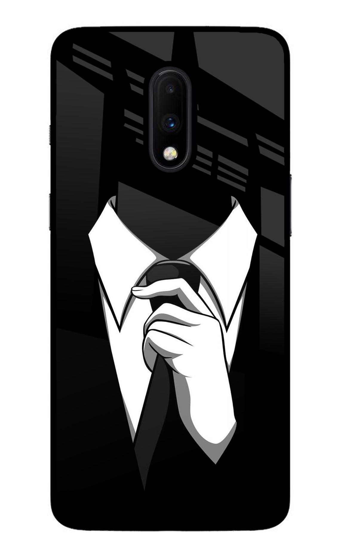 Black Tie Oneplus 7 Glass Case