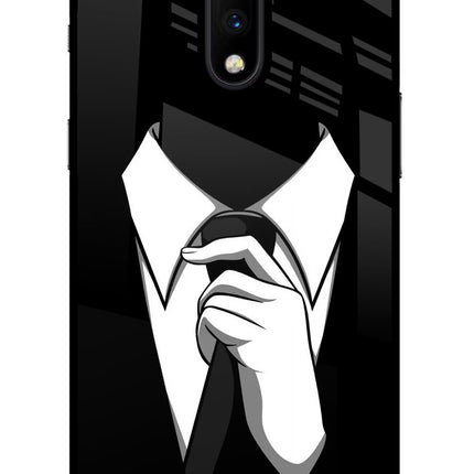 Black Tie Oneplus 7 Glass Case