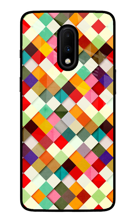 Geometric Abstract Colorful Oneplus 7 Glass Case