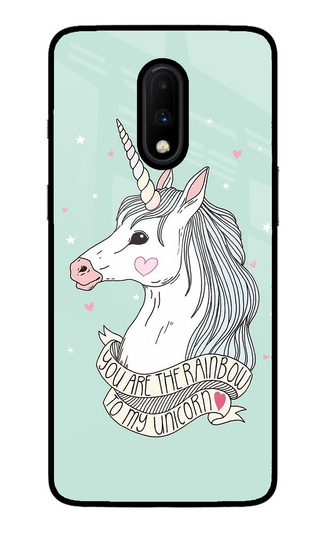 Unicorn Wallpaper Oneplus 7 Glass Case Back Cover by Casekaro
