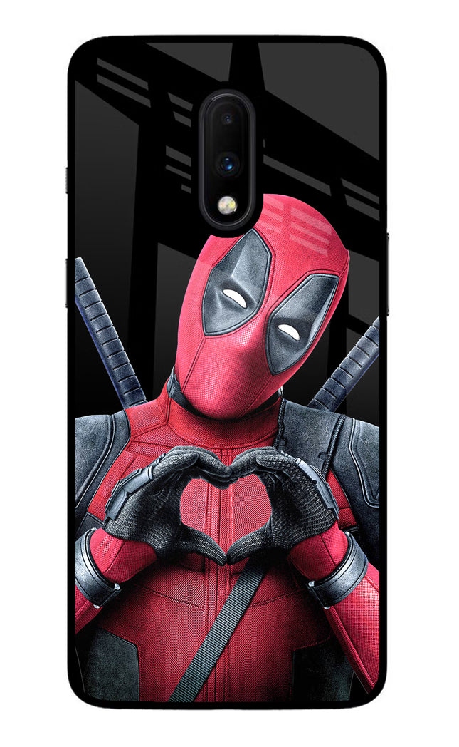 Deadpool Oneplus 7 Glass Case Back Cover by Casekaro