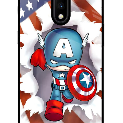 Captain America Oneplus 7 Glass Case Back Cover by Casekaro
