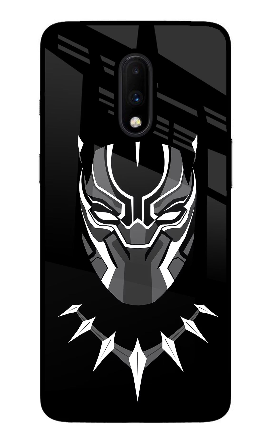 Black Panther Oneplus 7 Glass Case Back Cover by Casekaro