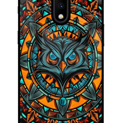 Angry Owl Art Oneplus 7 Glass Case