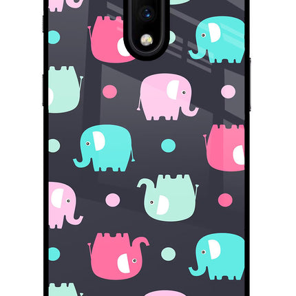 Elephants Oneplus 7 Glass Case