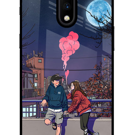 Chilling Couple Oneplus 7 Glass Case